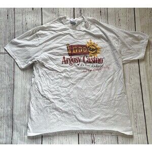 Vintage Gambling Argosy Casino T-Shirt XL Mens Extra Large It’s Fun It’s Easy